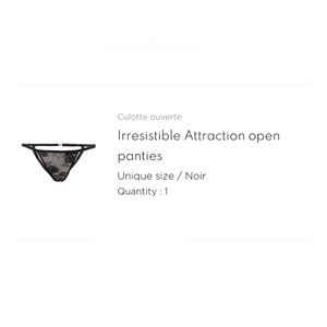 🔥NWT ATELIER AMOUR “Irresistible Attraction” Open Panties in OS, W SUEDE POUCH